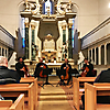 projects4cellos bei ihrem Konzert in der Stadtkirche / St. Johannes Kirche von Burg Stargard 2023 (Foto: Archiv)