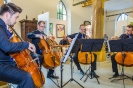 Die Vier EvangCellisten beim Konzert am 13.08.2015 im Foyer des Heilig-Geist-Spitals in Ravensburg (Foto: Michael Gregorowius, Archiv)