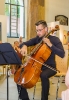 Markus beim Konzert der Vier EvangCellisten am 13.08.2015 im Foyer des Heilig-Geist-Spitals in Ravensburg (Foto: Michael Gregorowius, Archiv)