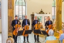 Die Vier EvangCellisten beim Konzert am 13.08.2015 im Foyer des Heilig-Geist-Spitals in Ravensburg (Foto: Michael Gregorowius, Archiv)