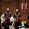 Die Vier EvangCellisten (projects4cellos) in der Katholischen Pfarrkirche Heilige Dreifaltigkeit (Dreifaltigkeitskirche) in Stralsund 2010 (Foto: Archiv)