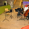 Mathias & Markus von den Vier EvangCellisten (projects4cellos) beim Spontanauftritt im Oberstdorf-Haus in Oberstdorf 2010 (Foto: Archiv)