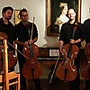 projects4cellos nach ihrem Konzert in Hof 2023 im Museum Bayerisches Vogtland (Foto: Dr. Magdalena Bayreuther / Museum Bayerisches Vogtland Hof)