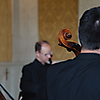 projects4cellos (Hanno, Mathias & Lukas) beim Foyerkonzert im Staatstheater Meiningen im Mai 2023 (Foto: Emil Schwarz)